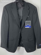 Michael Strahan Mens Black Long Sleeve Two-Piece Suit Pants Set Size 38