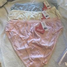 Carole 3 Pair Hi - Cut Panties Size 9 Assorted Color 100 Cotton 634