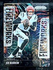 2025 Panini Prizm Joe Burrow NO Huddle Disco Prizm FIREWORKS Bengals #25