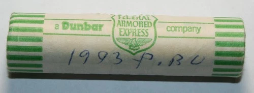 1993-P Bank Wrapped Shotgun Roll of 50 Uncirculated Roosevelt Dimes