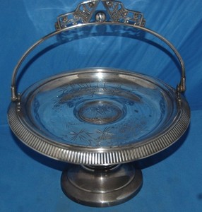 A Quadruple Silver Plate Bride's Basket, from Pairpoint, circa 1884