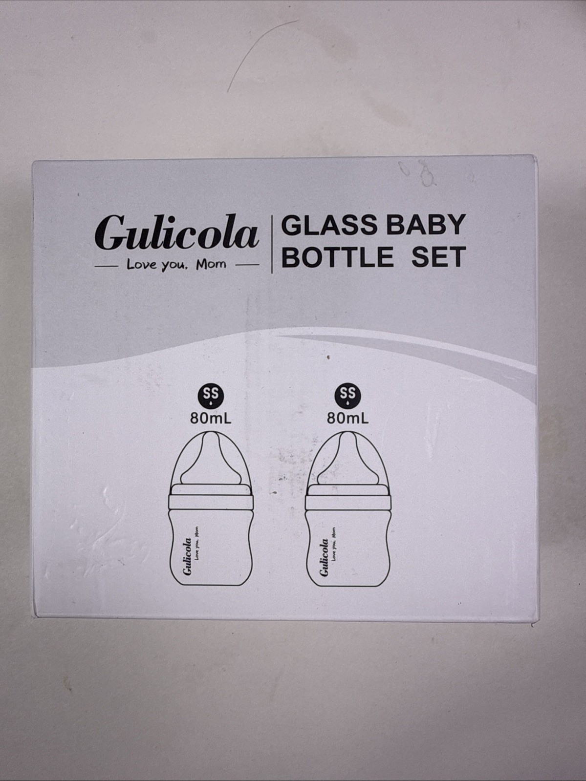 Gulicola Natural Glass Baby Bottle for Newborn Breastfeeding