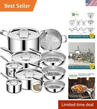 Stainless Steel Cookware Set | 5 Ply, 14-Piece, Induction, The All-Rounder Set