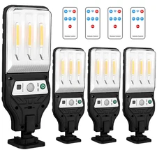 4 Pack 3 LED Solar Power Lights Motion Sensor Outdoor Garden Street Wall Lamp