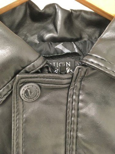 V COLLECTION MADE IN ITALY Men's XL Black Bomber Zip Up Jacket Pre-Loved Casual - Picture 2 of 10