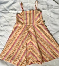 Vintage Y2K Gymboree Girls Size 6 XL Stripe 2001 Fruit Salad Cotton Sundress