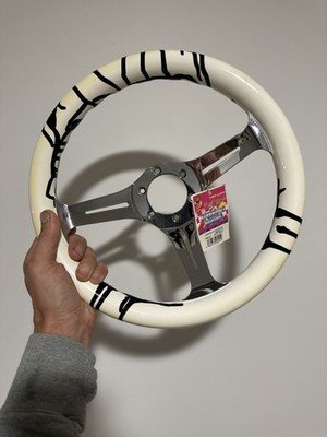 NOS FUNKY CARROT Steering Wheel 320mm 3 SPOKE DEEP DISH GRAFFITI 90 s OG UNIT!