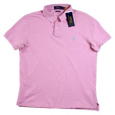 Polo Ralph Lauren Polo Shirt Mens M Pink Custom Slim Fit Short Sleeve 89 NEW