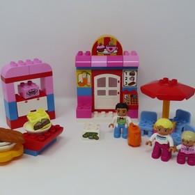 Lego Duplo 10587 Cafe Complete Set Figures Food Umbrella No Box / Instructions