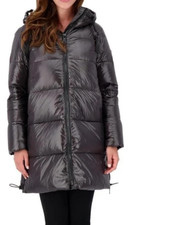 Vince Camuto Womens Puller Jacket Sz LARGE Down Zip Coat Hood Gray $350 WORN 1X