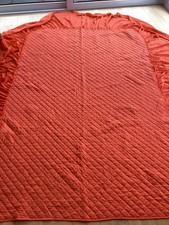 Vintage Retro 60’s/70’s Orange Nylon Frilled Quilted Bedspread & Pillowcase #VH