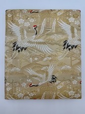 Vintage Japanese Gold Crane Brocade Fabric Self Adhesive Magnetic Photo Album