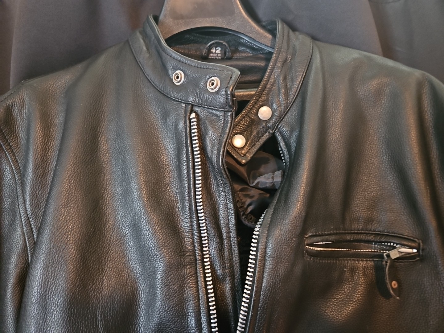 USA Bikers Dream Apparel Mens Leather Motorcycle Jacket Thinsulate Size 42