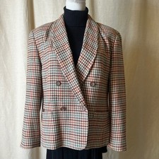 Vintage Pendleton Houndstooth Wool Blazer Petite S USA Brown Plaid