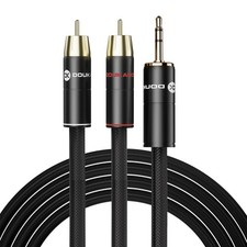 Douk Audio 3.5mm to RCA Cable HIFI RCA Male to AUX Stereo Cable OFC Gold-Plated