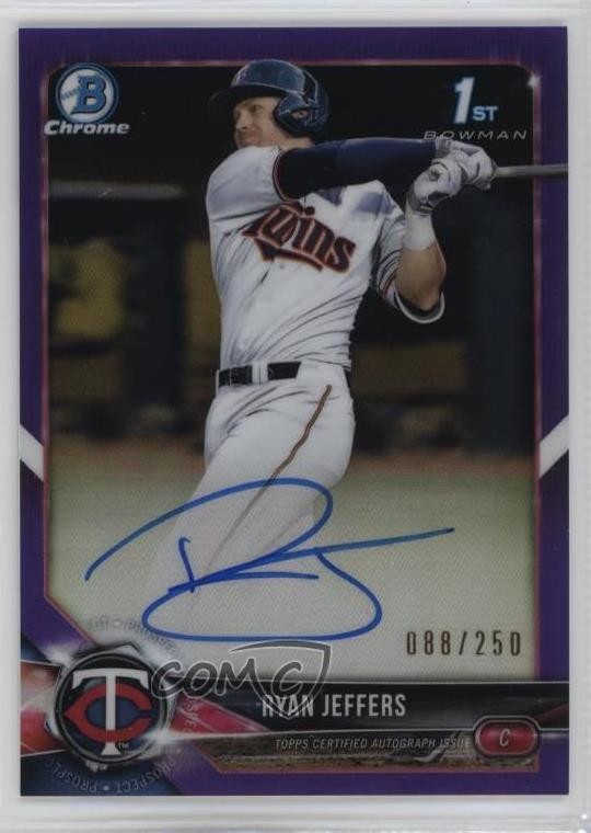 2018 Bowman Draft Chrome Pick Purple Refractor /250 Ryan Jeffers Auto 4d3