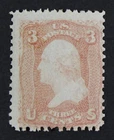CKStamps: US Stamps Collection Scott#65 3c Washington Mint NH OG Gum Dist