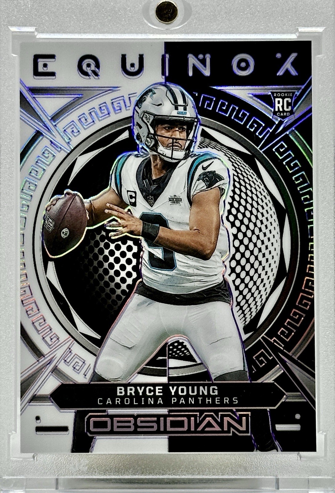 2023 Panini Obsidian Equinox Bryce Young #4 Purple Electric Etch /75 (RC)