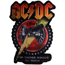 AC/DC For Those About To Rock 1981 Cut Out Woven Patch Size One Size