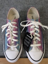 Converse All Star Glitter Drip Low Top Sneakers Kid US 6 Rainbow colors NWT NIB