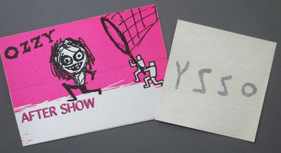 Ozzy Osbourne tattoo + AUTHENTIC backstage pass satin cloth sticker GUEST !