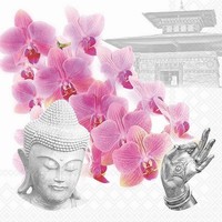 20 Servietten Orchids Of Buddha Orchideen Buddha Religion Blumen Asien 33X33Cm