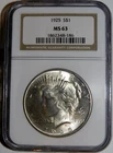 1925 (P) Peace Dollar NGC MS-63