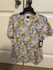 Disney Scrubs Top w/Pockets-Lion King-Simba-Size SM/S/Small-Unisex-New w/Tags 