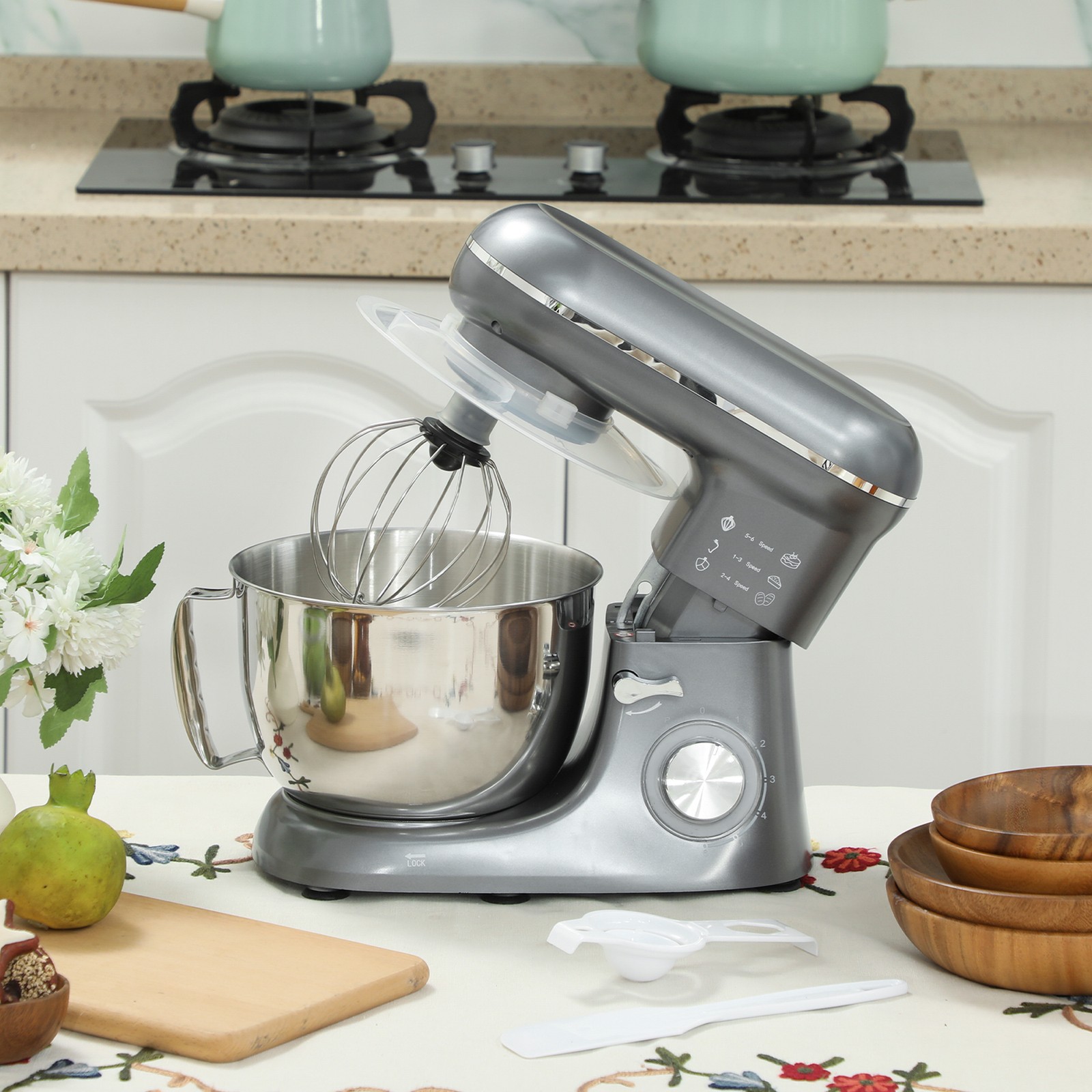 Impastatrice Planetaria 1.300 W, Robot Da Cucina Professionale 4,5 L, Ciotola In foto 2