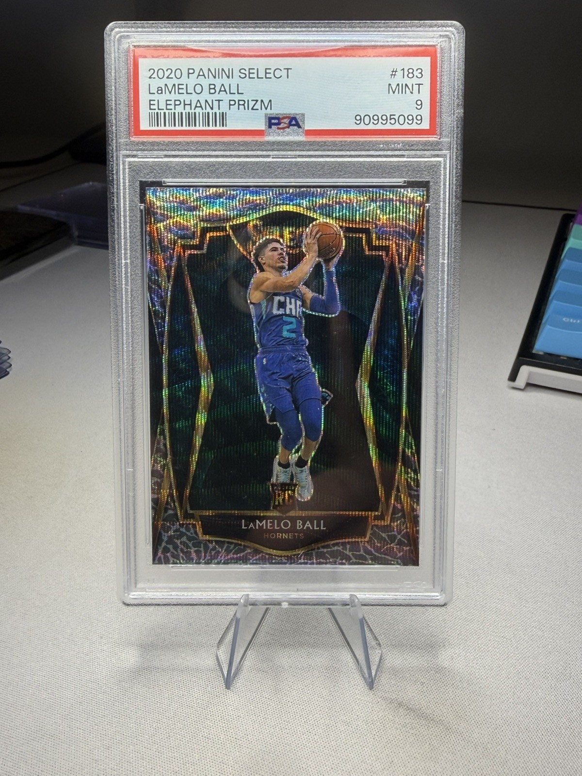 2020 Panini Select Lamelo Ball Premier Elephant Prizm #298 PSA 9 Rookie RC