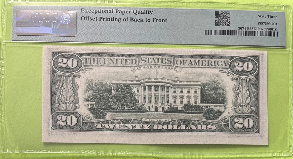 1981 $20 FULL BACK to FACE OFFSET ERROR NOTE🌟PMG63 EPQ🌟LOW PRICE for FAST SALE - Image 2 of 2