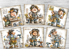 Mr.Fixit Handyman DIY Novelty Card Toppers for Card Making
