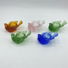 5 Degenhart Glass Bird Berry Open Salt Dip Cellar Candleholder Whimsy Trinket