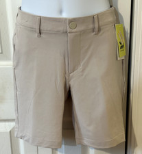 NWT All in Motion Boys size 6 8 Khaki Beige Golf Shorts Adj waist Quick dry UPF