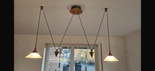 WOFI -  Pendelleuchte Deckenlampe 2 x Glasschirm Holz Design Buche Esstisch TOP