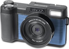 Minolta MND30 30MP 2.7K QHD 3.0" LCD Screen Digital Camera, Blue
