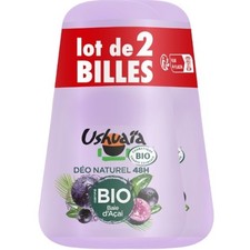 Lot 2pcs Ushuaia Déodorant bille Roll-On Baie D'Açaï Bio - 50ml