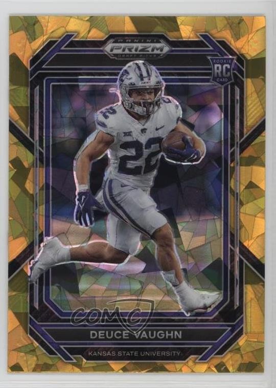2023 Panini Prizm Draft Picks Gold Ice Prizm Deuce Vaughn #126 13px