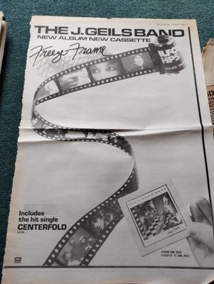 Sk213 Ephemera 1982 Faltreklame J Geils Band Freeze Frame