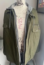 Dickies Men's Canvas Olive Green Jacket with Hoodie Size XL