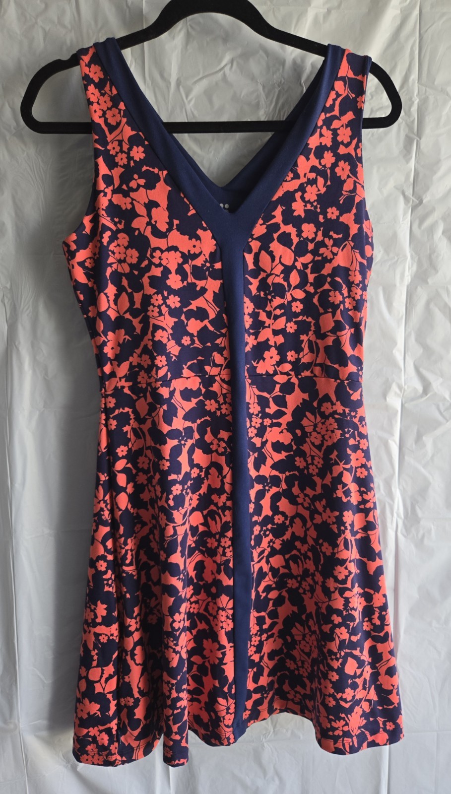 Title Nine Floral Fleur Navy  Coral Reef Hillary Dream Athletic Dress Size Small