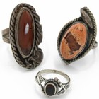 Southwest Sterling Turquoise Red Coral Inlay 3.75-10.75 Rings Lot of 6 #S5483-4 — photo 5