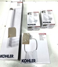 Kohler Numista 18 in. Towel Bar Towel Ring 2 Robe Hooks Brushed Nickel