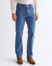 Image of Wrangler Texas Authentic Straight Mens Jeans - Stonewash Blue