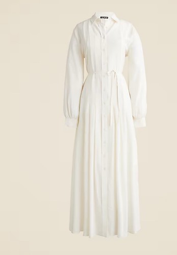 J.CREW Drapey Pleated Shirtdress Plus Size 20 Ivory NEW Modern Career Work CH143 - Picture 2 of 16