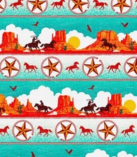 Wild, Wild West  Wild West Canyon Stripe Fabric 1yd  BTY  Cotton  Fast Ship 