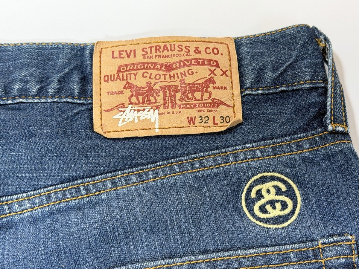 Stussy x Levi's 505 Big E Blue Denim Jeans W32 L30 | eBay