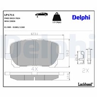 Bremsbelagsatz Scheibenbremse Delphi LP1711 FüR Avensis Toyota Verso CLM20_ VVT