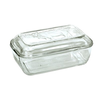 Luminarc Klar Hartglas Butterdose Aufbewahrung Geprägte Kuh Abdeckung Deckel