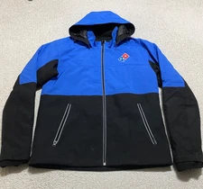 Dominos Pizza Gear Mens Medium Jacket Full Zip Hooded Water Resistant Windproof